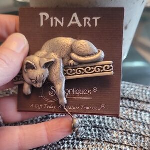 Cat Pin Art Brooch